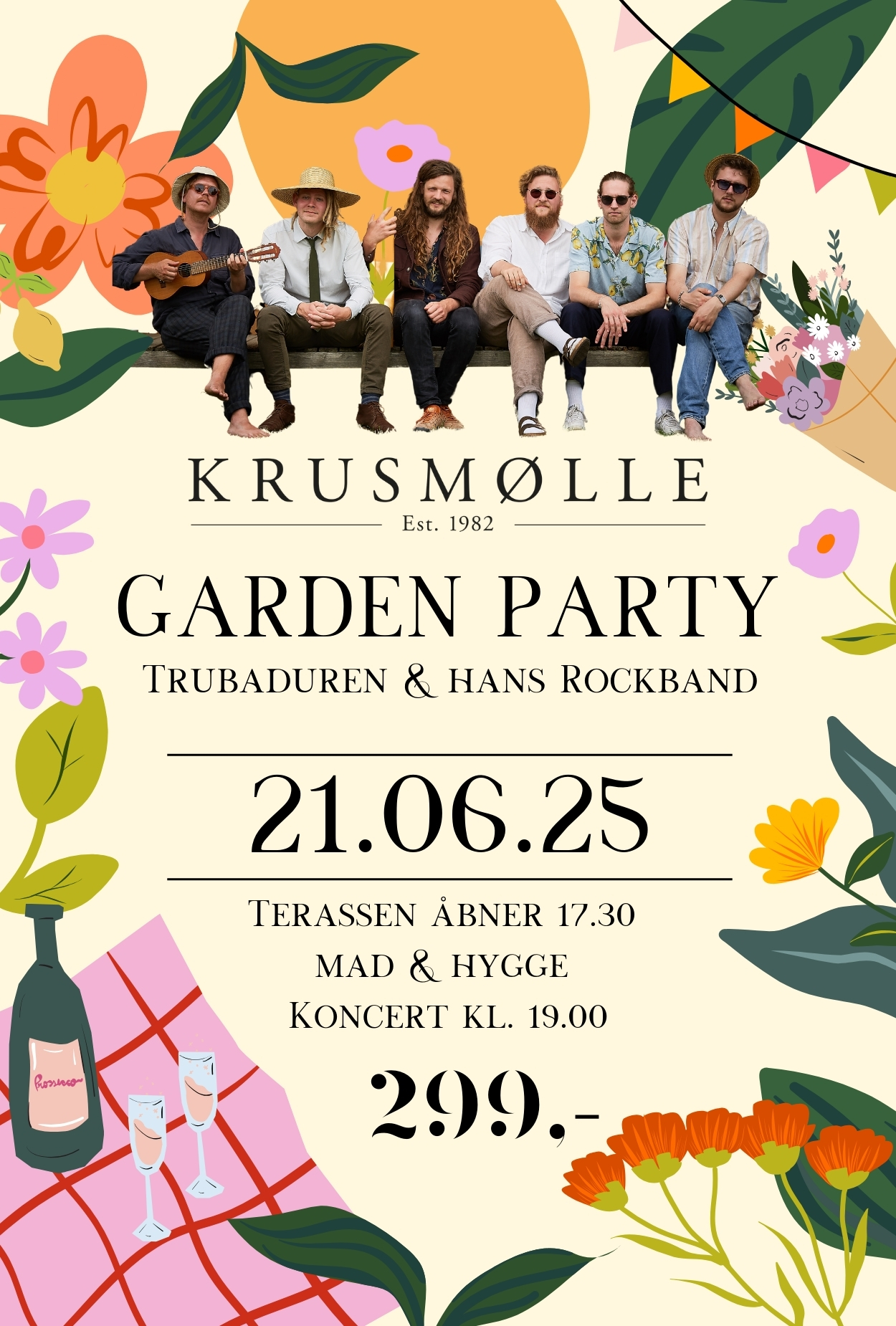 Garden Party 2025 – Trubaduren & Hans Rockband på Krusmølles Terrasse