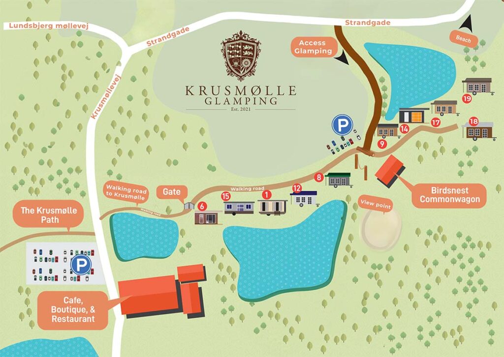 Krusmølle.glamping.kort